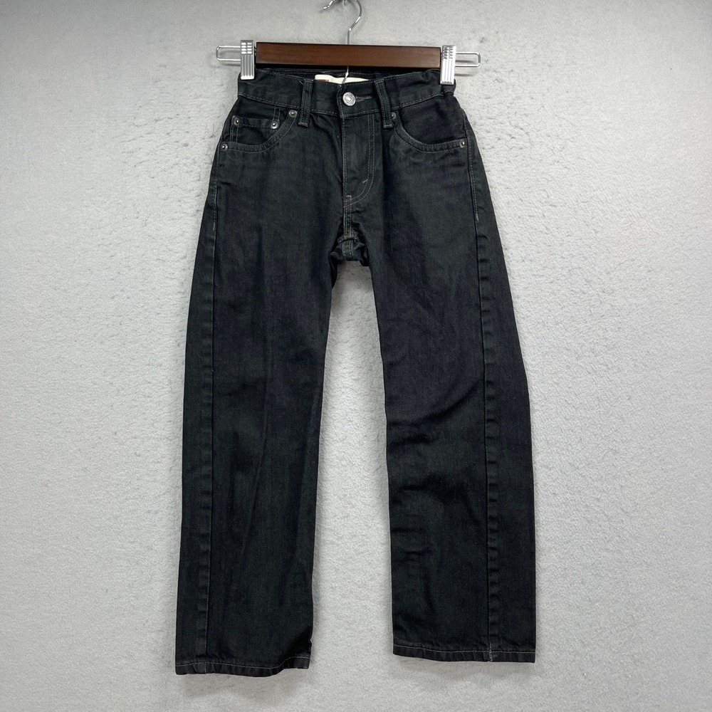 Levis 501 Jeans Kids Boys 8 Slim Black Regular Straight Leg Denim Classic School